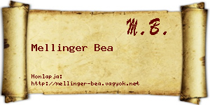 Mellinger Bea névjegykártya